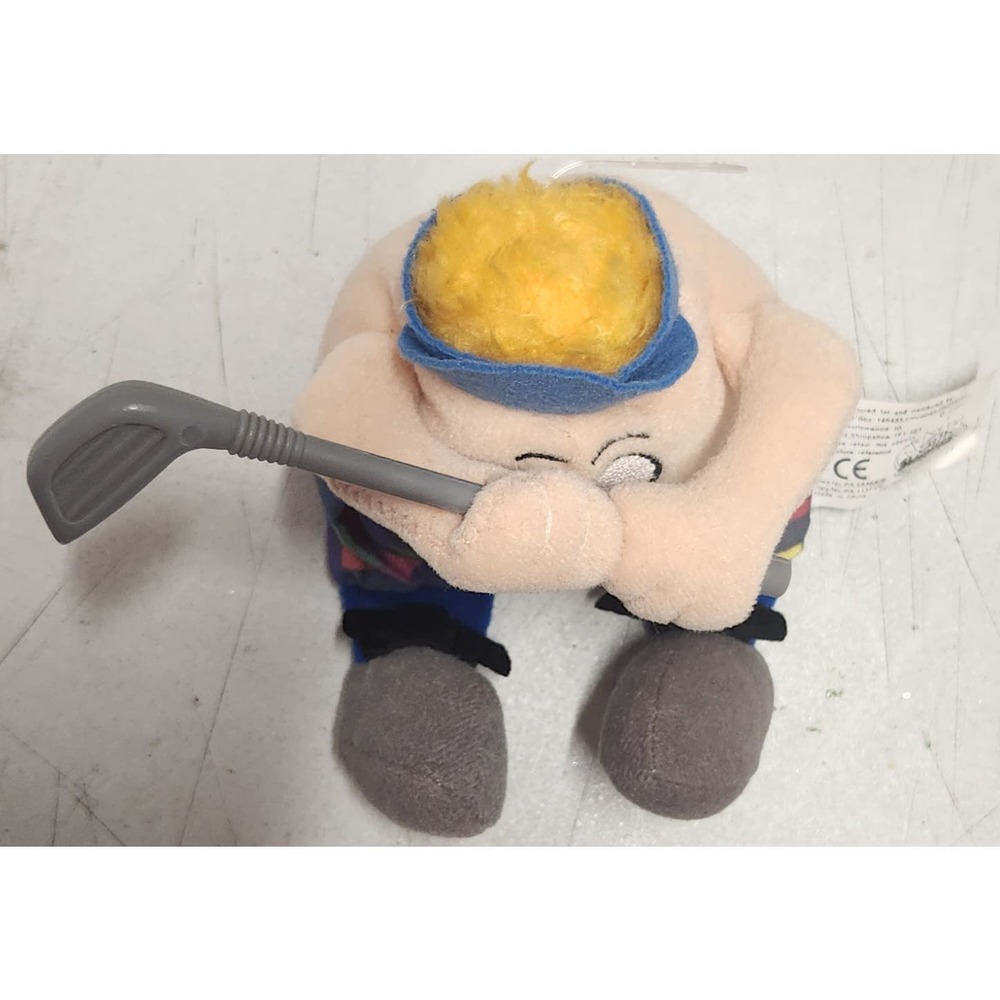 Silly Slammers Sports McDivot Golf Plush Talks Vintage 1998 Beanbag Toy Plaid - Picture 3 of 7
